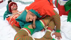 Casey Everett - Impish Little Elves: Casey Everett Edged by Santa and his Lil Helper | Picture (9)