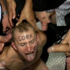 Morgan Black in 'Corporate cunt gets his mouth and ass violated by a mob of horny men.'