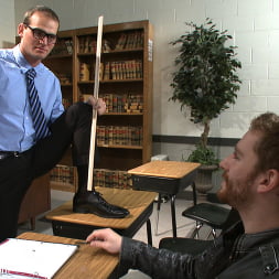Straight professor gets edged and dildo fucked in the classroom