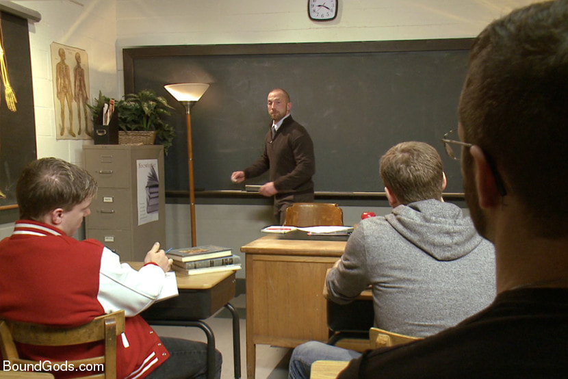 Big cock jock gets fucked and paddled by his biology teacher