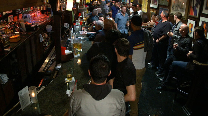 Naked ripped stud gets humiliated and used in a crowded public bar.