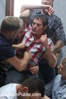 Two boys get used and abused in a public restroom.