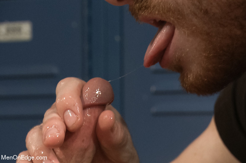 Captured Baseball Stud gets Edged in the Locker Room
