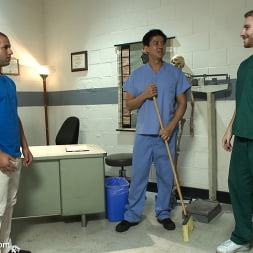 Carter West is medically examined and edged by two perverts