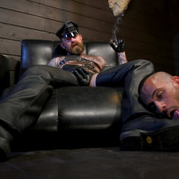 Muscular Leather Daddy Smokes Cigars and Brutally Fucks Submissive Boy