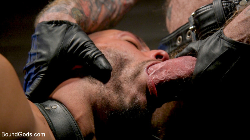 Muscular Leather Daddy Smokes Cigars and Brutally Fucks Submissive Boy