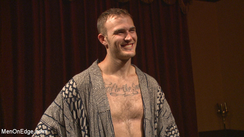 Edged in front of a live audience Christian Wilde blows a massive load