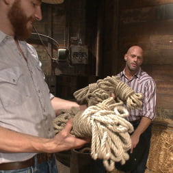 Hot cowboy tied up for the first time and shoots a load onto his face!