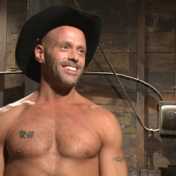 Hot cowboy tied up for the first time and shoots a load onto his face!