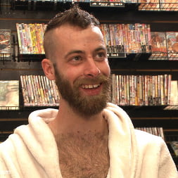 Beard full of cum - Bound stud fucked with machines and cock alike!