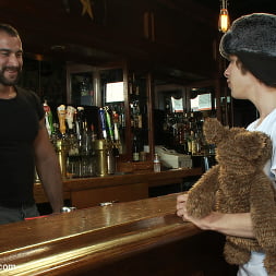 A furry gets beaten and gang fucked at a public bar.