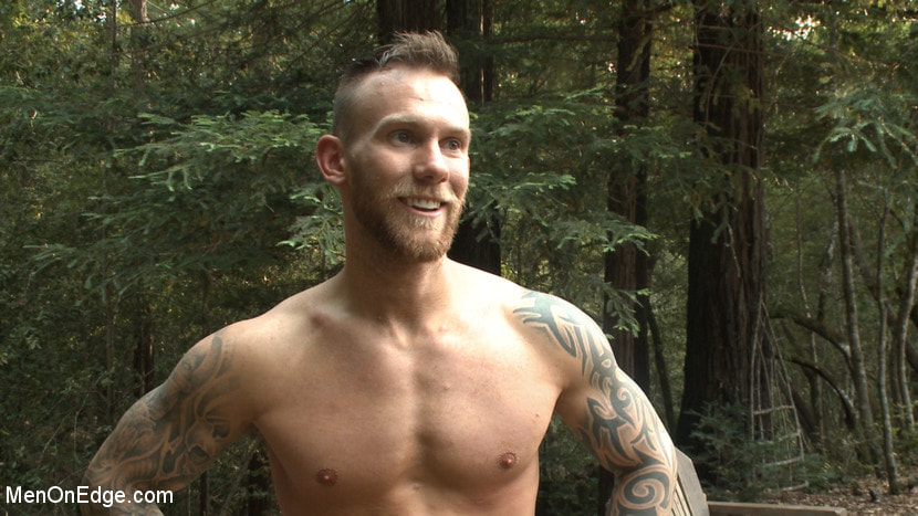 Ripped stud with a big cock carjacked and edged in the wilderness