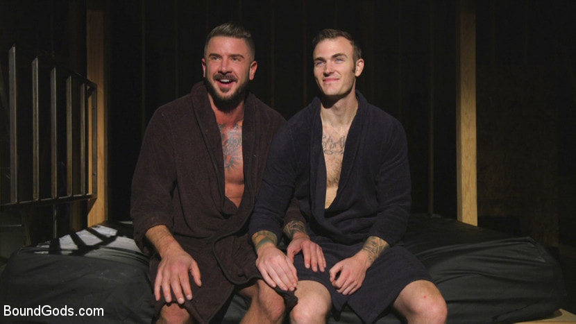 Muscled hunk begs for his master's abuse