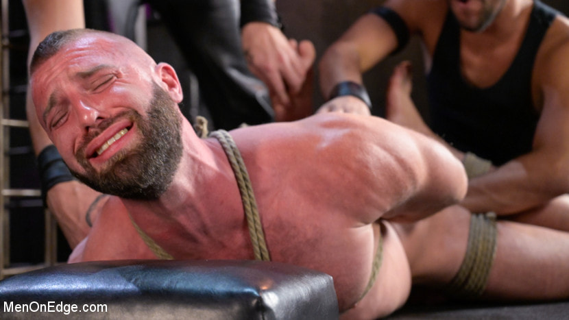 Donnie Argento Tied Up and Edged in Rope Bondage