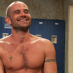 Handyman with a big cock gets tied up and used by horny dudes in the locker room.