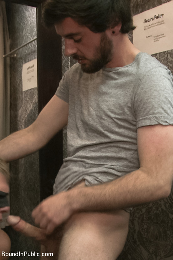 Ripped, hung stud gets used and abused in a clothing store