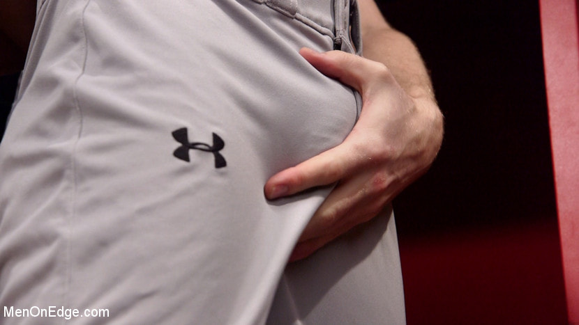 Coach Edges Hot Baseball Player in Locker Room