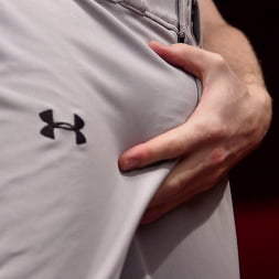 Coach Edges Hot Baseball Player in Locker Room