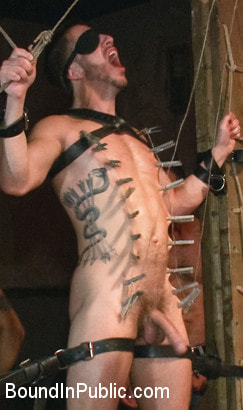 Bryan Cole is fucked in front of 100 horny men