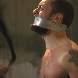 Hairy tape-slave worships Master Kaden's uncut cock