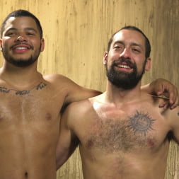 Hairy tape-slave worships Master Kaden's uncut cock