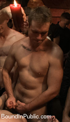 Kirk Cummings is beaten, humiliated and fucked in a crowded bar