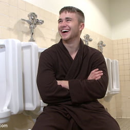 Bathroom whore stuffed full of cock and covered in cum