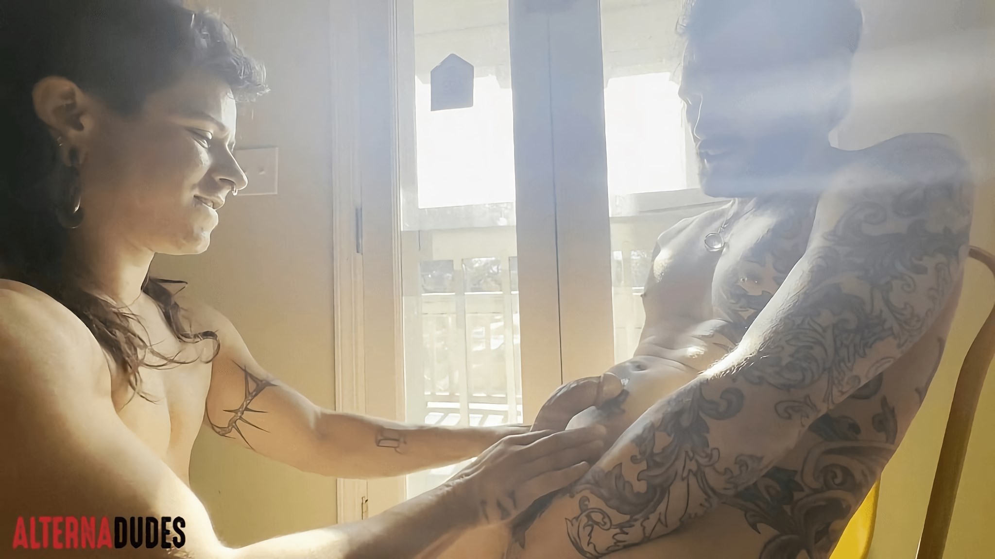 Tatted Stud Fucks Swamp Tramp