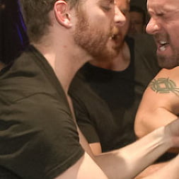Muscled stud has had enough but the horny crowd says no