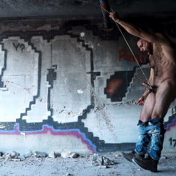 Alone: Ricky Larkin Ties Up His Cock and Balls in an Abandoned Factory