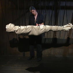 Metal Rack to Sleep Sack: Captive Boy's Thick Cock Edged Mercilessly