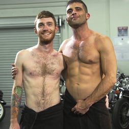 Hot biker stud captures a hung ginger and mercilessly fucks his hole
