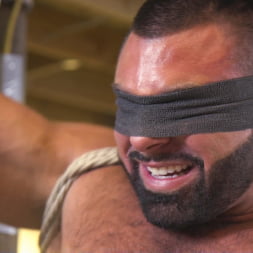 Beefy mechanic taken down and edged against his will