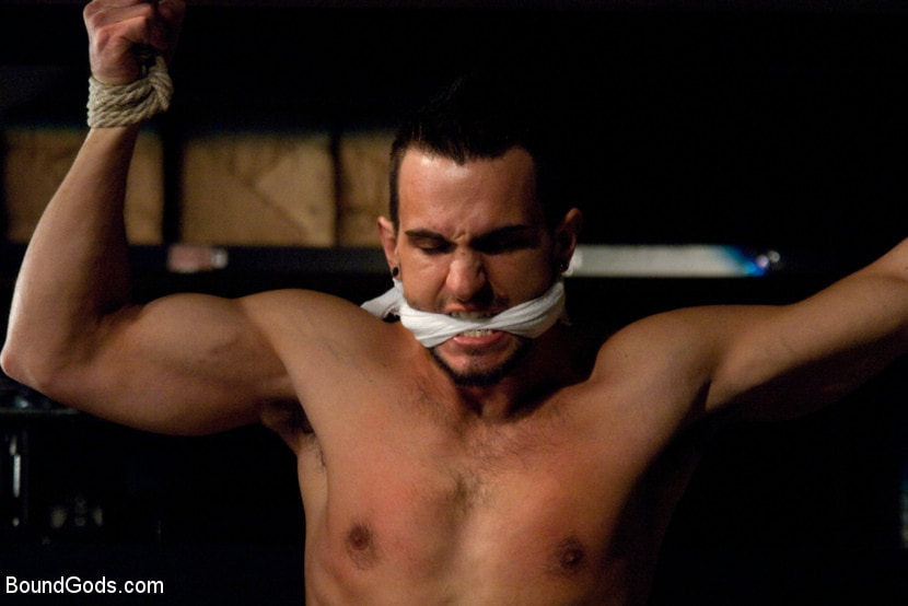 Phenix Saint gets his ass violated for the first time on Bound Gods.