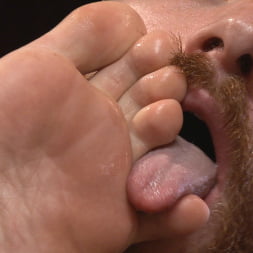 Wolf Hudson's giant uncut cock gets tied up and relentlessly edged